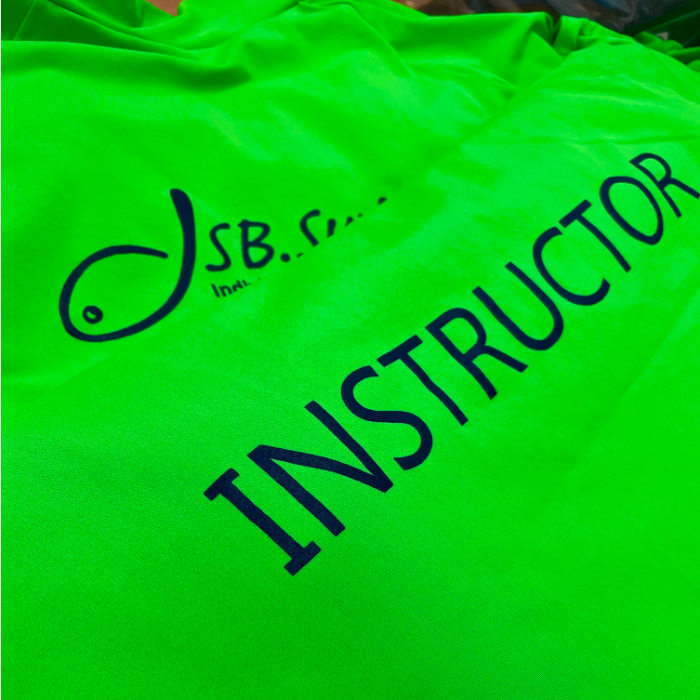 green polyester rash vest